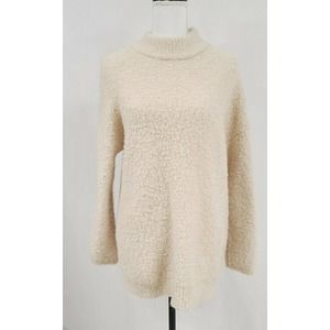 Universal Thread Boucle Knit Mock Neck Sweater Women's Size S Oatmeal Beige EUC